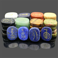 Usado, 4 peças/conjunto 7 conjunto de pedras de palma de chakra gravadas símbolos Usui pedras de cristal Reiki comprar usado  Enviando para Brazil
