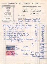 Invoice 1951 water d'occasion  Expédié en Belgium
