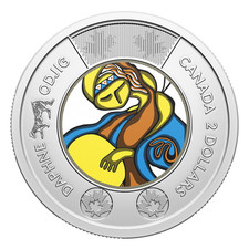 Canada 2025, $2 Life and Art of Daphne Odjig, Coloured Coin from Roll, BU na sprzedaż  Wysyłka do Poland