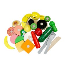 Utensílios de frutas sanduíche de madeira fingir brincar mistura de alimentos e combinar ingredientes hambúrguer comprar usado  Enviando para Brazil