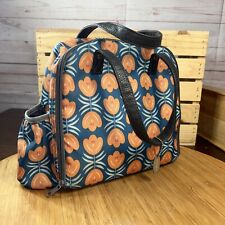 Bolsa de almoço designer retrô fit and fresh azul laranja floral zíper completo alças comprar usado  Enviando para Brazil