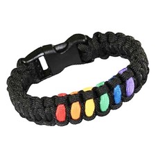 Pride Shack - Pulseira Paracord preta com fecho de pressão arco-íris 6 listras - Orgulho gay comprar usado  Enviando para Brazil