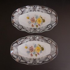 Mesa de cozinha 2 xícaras Ramekins vidro cristal vintage art nouveau Deco N3926 comprar usado  Enviando para Brazil