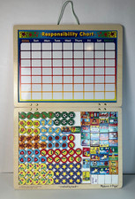 Gráfico de tarefas de responsabilidade de madeira Melissa & Doug placa de apagamento a seco com ímãs comprar usado  Enviando para Brazil