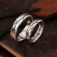 Conjunto de banda de casal 935 prata argentina simples feito à mão design padrão de vime comprar usado  Enviando para Brazil