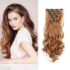 Extensões de cabelo ondulado encaracolado longo ondulado natural para mulheres meninas cabelo comprar usado  Enviando para Brazil