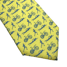 Gravata Tri Forever Triathlon 100% Seda Masculina Amarela 63"x3.75" Natação Bicicleta Corrida Novidade comprar usado  Enviando para Brazil
