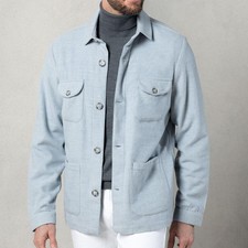 Jaqueta masculina casual jaqueta multi bolso manga longa lapela botão casaco, usado comprar usado  Enviando para Brazil