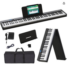 Teclado de piano dobrável OYAYO 88 teclas, alto-falantes, Bluetooth/MIDI com pedal, usado comprar usado  Enviando para Brazil