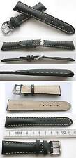 CHRONO ECHTLEDERUHRENARMBAND Swissbreitenverlauf 21-18 mm Schwarz weisse Naht comprar usado  Enviando para Brazil
