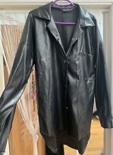 Womens black faux for sale  LEICESTER