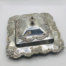 Lindo prato vintage prata sardinha/manteiga com tampa comprar usado  Enviando para Brazil