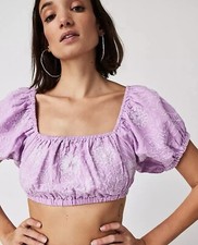 Novo Top Cropped Feminino Free People Pequeno Lótus Roxo Cigano Boho Festival comprar usado  Enviando para Brazil