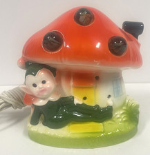 Luminária de mesa vintage Pixie Elf cogumelo casa luz noturna luzes de mármore funciona 5", usado comprar usado  Enviando para Brazil