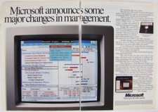 Anúncio impresso vintage 1990 Microsoft Project para software de computador Windows comprar usado  Enviando para Brazil