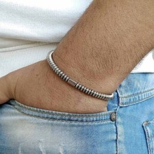 Pulseira masculina de luxo moda moderna feita à mão amuleto de pedra hematita miçangas joias comprar usado  Enviando para Brazil