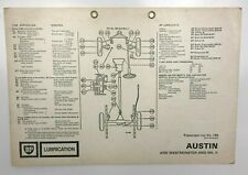 Vintage lubrication chart for sale  ROSSENDALE