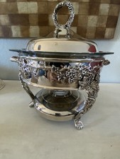 Prato de atrito vintage folheado a prata Godinger com forro de vidro Marinex comprar usado  Enviando para Brazil