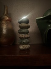 6 Castiçais Rock Cairn Empilhados Pedra Equilíbrio Votivo Tealight Decoração para Casa, usado comprar usado  Enviando para Brazil