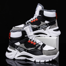 Botas masculinas de inverno tênis de cano alto sapatos esportivos quentes botas de neve de couro masculino comprar usado  Enviando para Brazil
