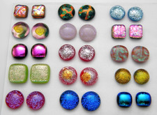Conjunto REDONDO e QUADRADO 30 cabines de vidro fundido dicróico (BA3) para brincos pulseiras, usado comprar usado  Enviando para Brazil