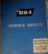 Bsa service sheets for sale  ASHFORD
