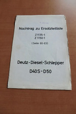 Ersatzteilliste nachtrag deutz gebraucht kaufen  Könnern
