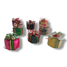 Lote de enfeites de Natal vintage MCM madeira raspada palha grama rattan caixa de presente comprar usado  Enviando para Brazil