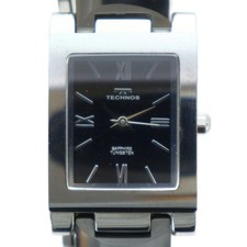 Relógio TECHNOS T9841 mostrador preto logotipo quadrado cor prata romana ■GY11/MQ feminino comprar usado  Enviando para Brazil