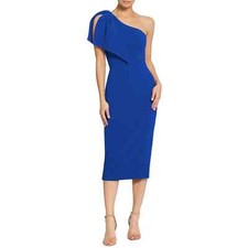 Vestido Midi The Population Elétrico Azul Tiffany Um Ombro X-Grande $148 comprar usado  Enviando para Brazil