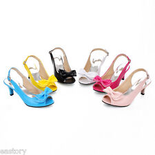 Sandálias femininas salto médio couro sintético Bowknot tamanho S428 Reino Unido comprar usado  Enviando para Brazil