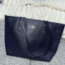 Bolsa de ombro de couro sintético marinho grande capacidade com bolso com zíper usada comprar usado  Enviando para Brazil