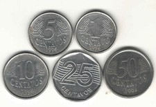 Moedas reais 1994 Brasil 1/5/10/25/50 centavos comprar usado  Brasil 