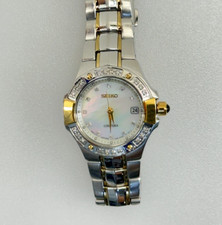 Relógio feminino SEIKO Coutura prata 7N82-0CG0 mostrador diamante acento #47 comprar usado  Enviando para Brazil