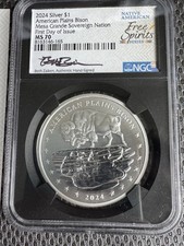 Incuse Bison Reflections 🦬 2024 Mesa Grande Sov Nation 1oz MS70 FDOI assinado comprar usado  Enviando para Brazil