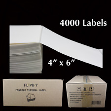 4000 etiquetas térmicas de envio direto 4x6 Fanfold para impressoras Zebra e Rollo  comprar usado  Enviando para Brazil