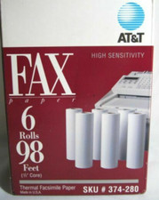 Papel de fax AT&T alta sensibilidade SKU 374-280 -6 rolos 98 pés 1/2" núcleo - Novo na caixa comprar usado  Enviando para Brazil