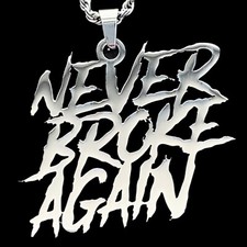 Colar Never Broke Again! Pingente de aço inoxidável + corrente de aço NBA YoungBoy comprar usado  Enviando para Brazil