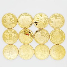 Vergoldete sternzeichen münze gebraucht kaufen  Düsseldorf