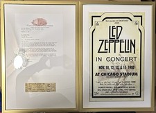 Usado, LED ZEPPELIN CHICAGO STADIUM 1980 Ingresso para Concerto e Cartaz de Concerto Impressão em Moldura! comprar usado  Enviando para Brazil