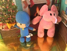 BONECA DE PELÚCIA RARA VINTAGE POCOYO FALANDO MENINO E ELLY O ELEFANTE ROSA PELÚCIA comprar usado  Enviando para Brazil