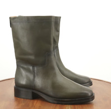 Botas de tornozelo femininas Franco Sarto alfaiataria salto bloco zíper lateral couro verde 9,5M comprar usado  Enviando para Brazil