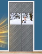 Usado, Cortina de porta magnética com isolamento térmico compatível com portas tamanho 36" x 82 janelas transparentes comprar usado  Enviando para Brazil