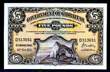 GIBRALTAR P19b 1971 CINCO (5) LIBRAS ULTRA GEM MOEDA NOTA BANCÁRIA NÃO CIRCULADA comprar usado  Enviando para Brazil