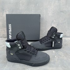 Supra Vaider masculino todo preto cauda de prata couro bovino + lona limite superior alto comprar usado  Enviando para Brazil