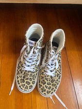 Tênis feminino VANS Hi Shoes 8 estampa de leopardo chita lona de cano alto comprar usado  Enviando para Brazil