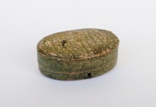 Caixa oval de couro verde antiga caixa de joias joalheria portuguesa comprar usado  Enviando para Brazil