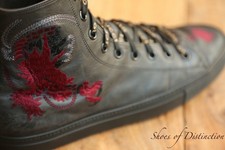 Tênis Gucci Masculino de Couro Preto Bordado Hi High Tops Reino Unido 10.5 comprar usado Tênis Gucci Masculino de Couro Preto Bordado Hi High Tops Reino Unido 10.5 comprar usado  Enviando para Brazil