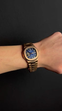 Seikmod Nautilus coração aberto ouro rosa | mostrador azul | safira | relógio automático, usado comprar usado  Enviando para Brazil