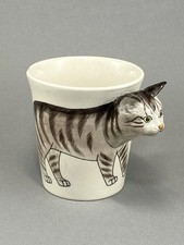 Usado, Caneca de cerâmica 3D pintada à mão gato malhado animal criança chocolate quente bebida fria comprar usado  Enviando para Brazil